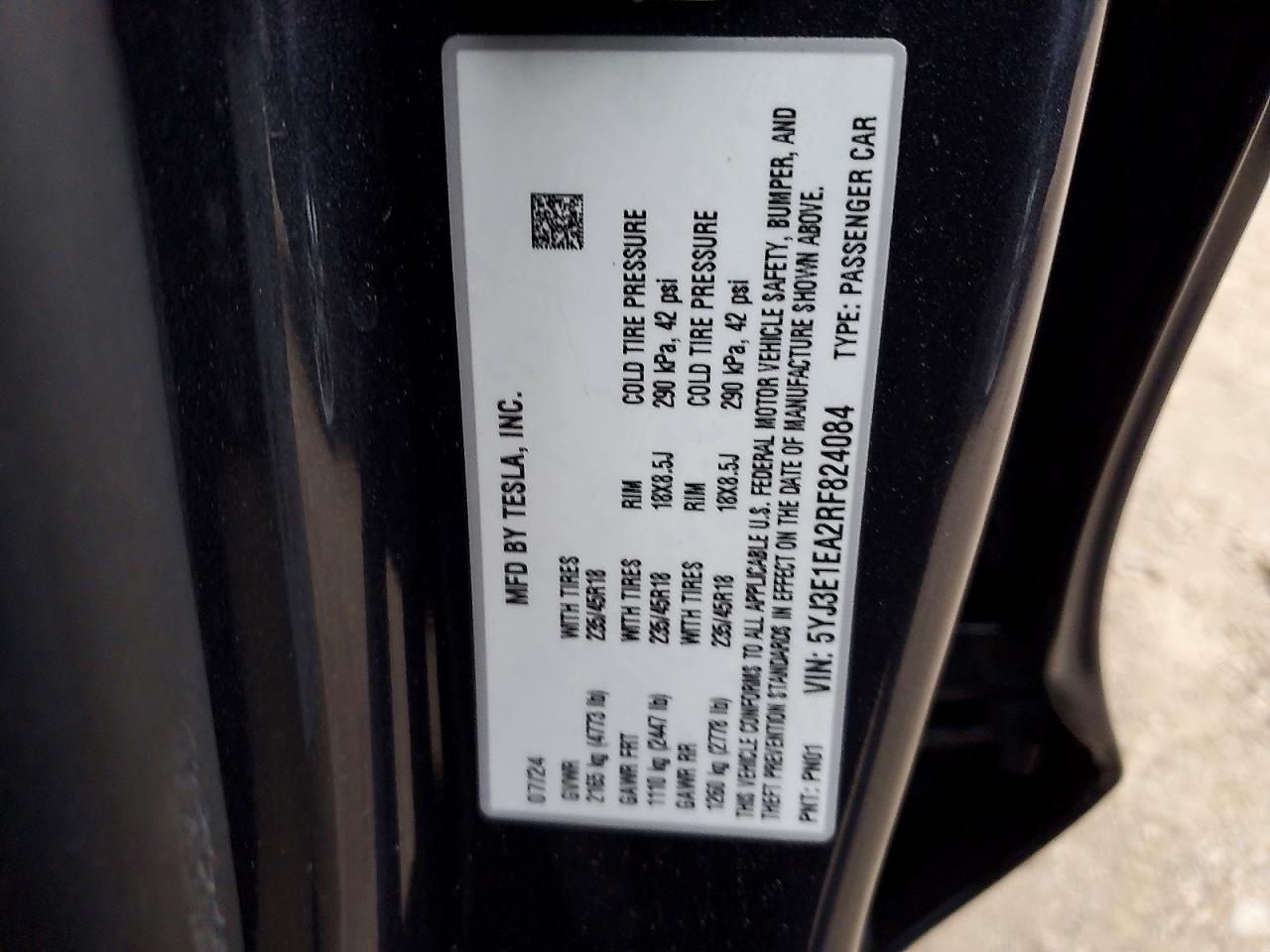 2024 TESLA MODEL 3 photo 12