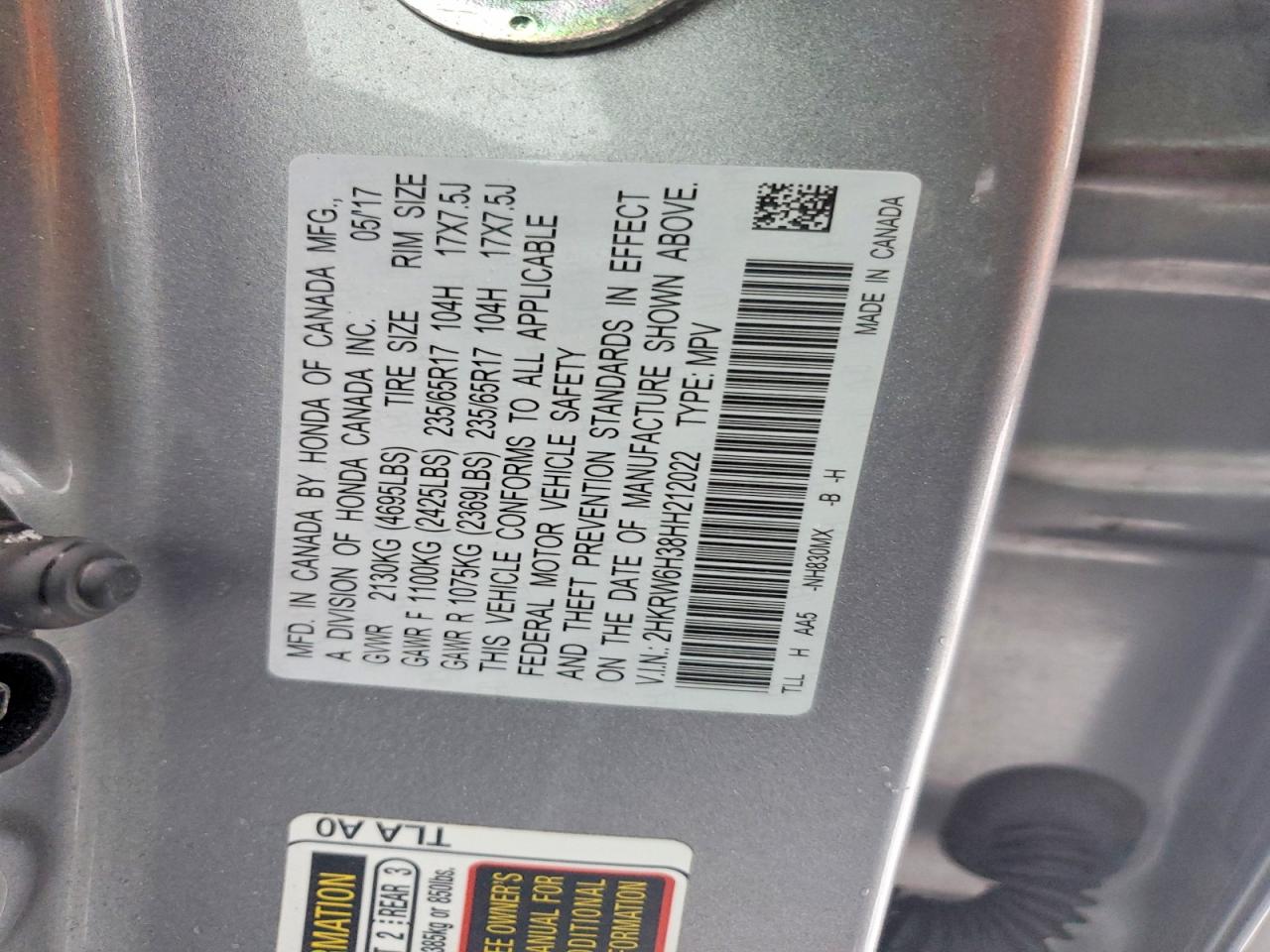 2017 HONDA CR-V LX photo 23