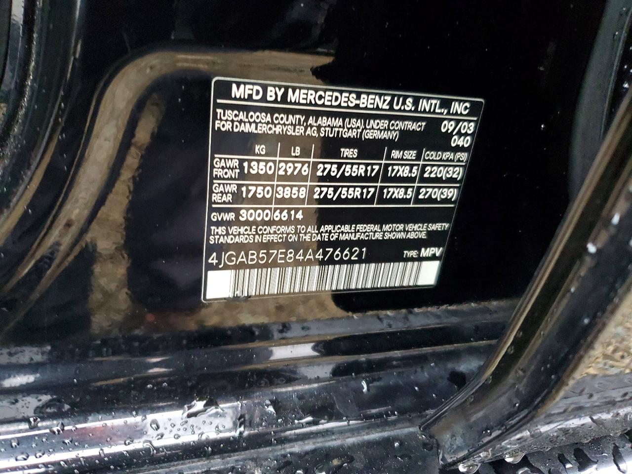 2004 MERCEDES-BENZ ML 350 photo 25