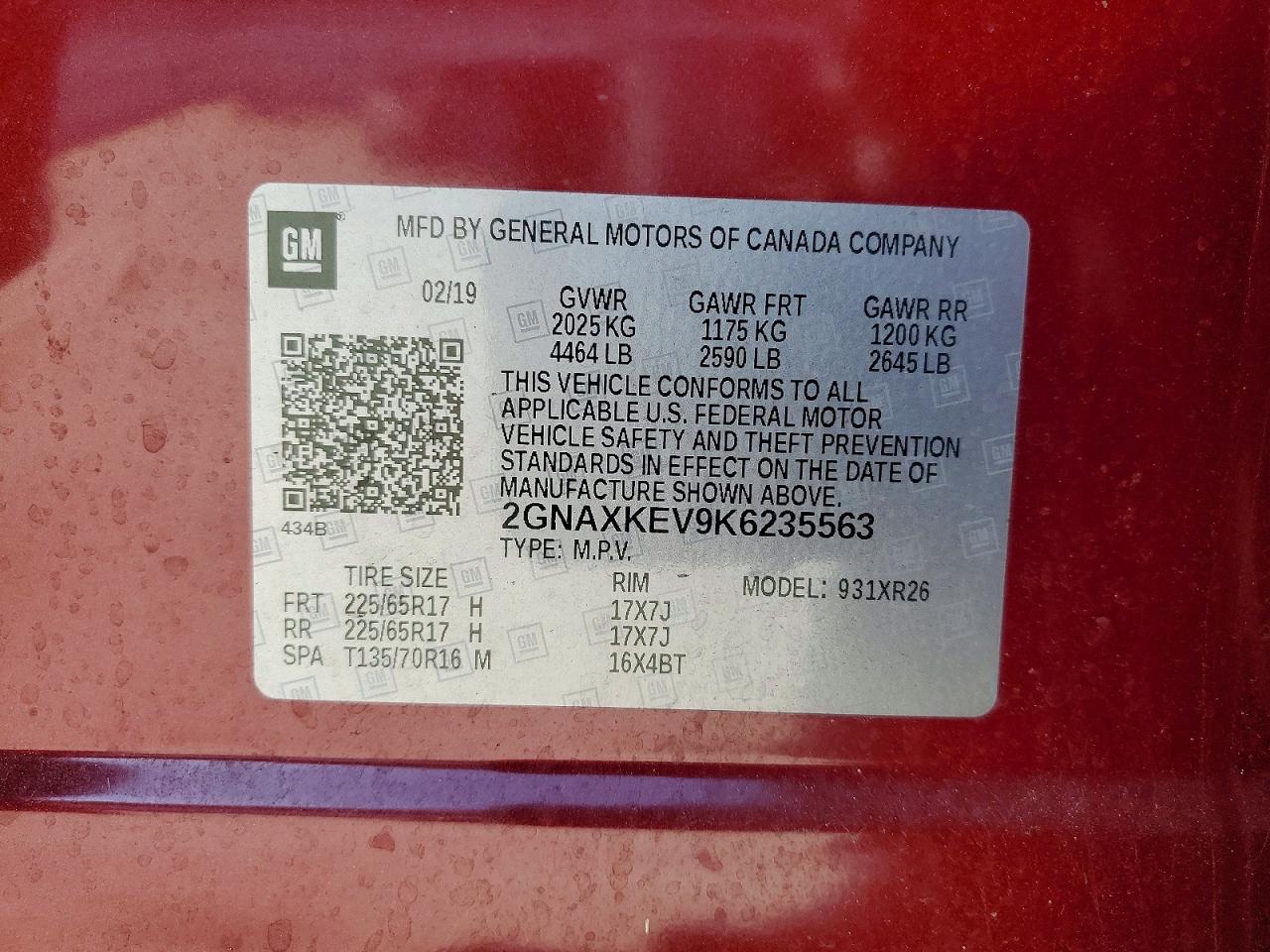 2019 CHEVROLET EQUINOX LT photo 13