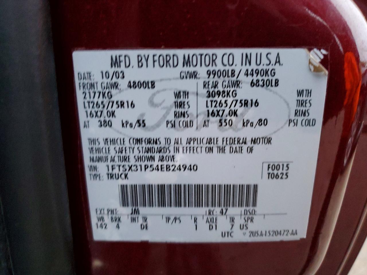 2004 FORD F350 SRW SUPER DUTY photo 23