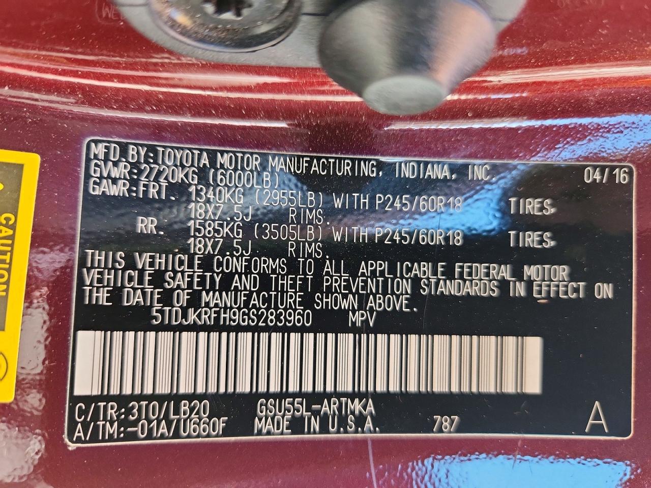 2016 TOYOTA HIGHLANDER XLE photo 13