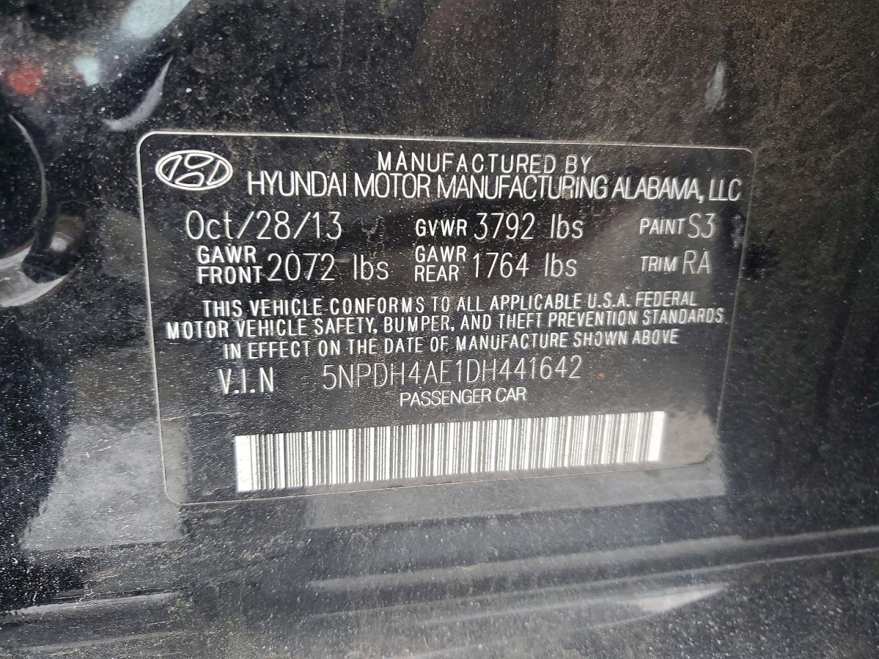 2013 HYUNDAI ELANTRA GLS photo 12
