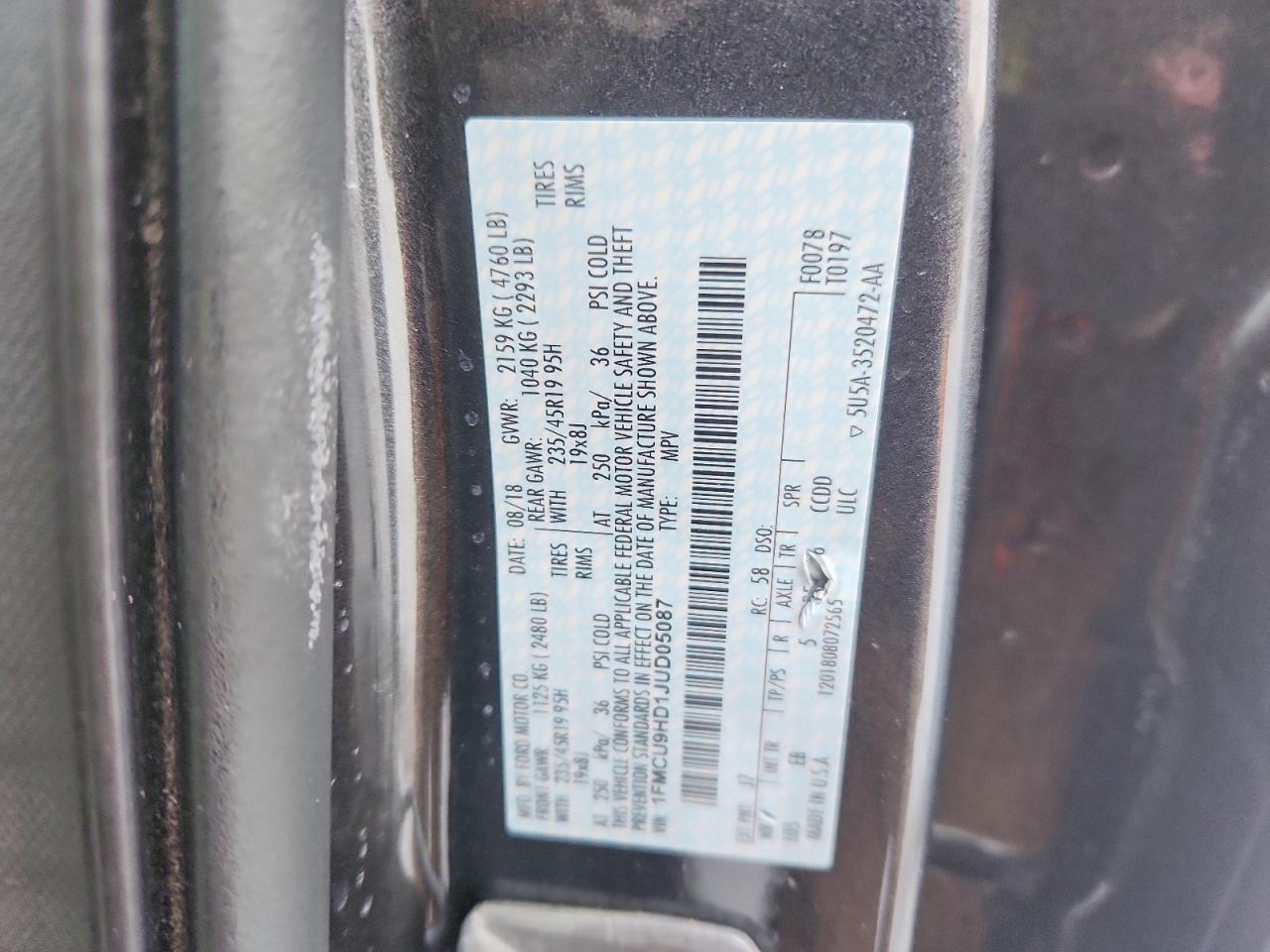 2018 FORD ESCAPE SEL photo 14