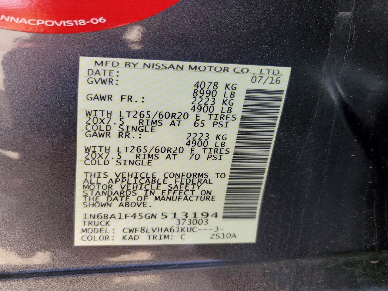2016 NISSAN TITAN XD SL photo 45