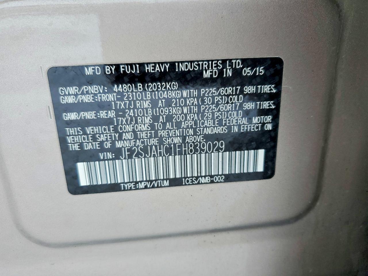 2015 SUBARU FORESTER 2.5I LIMITED photo 13