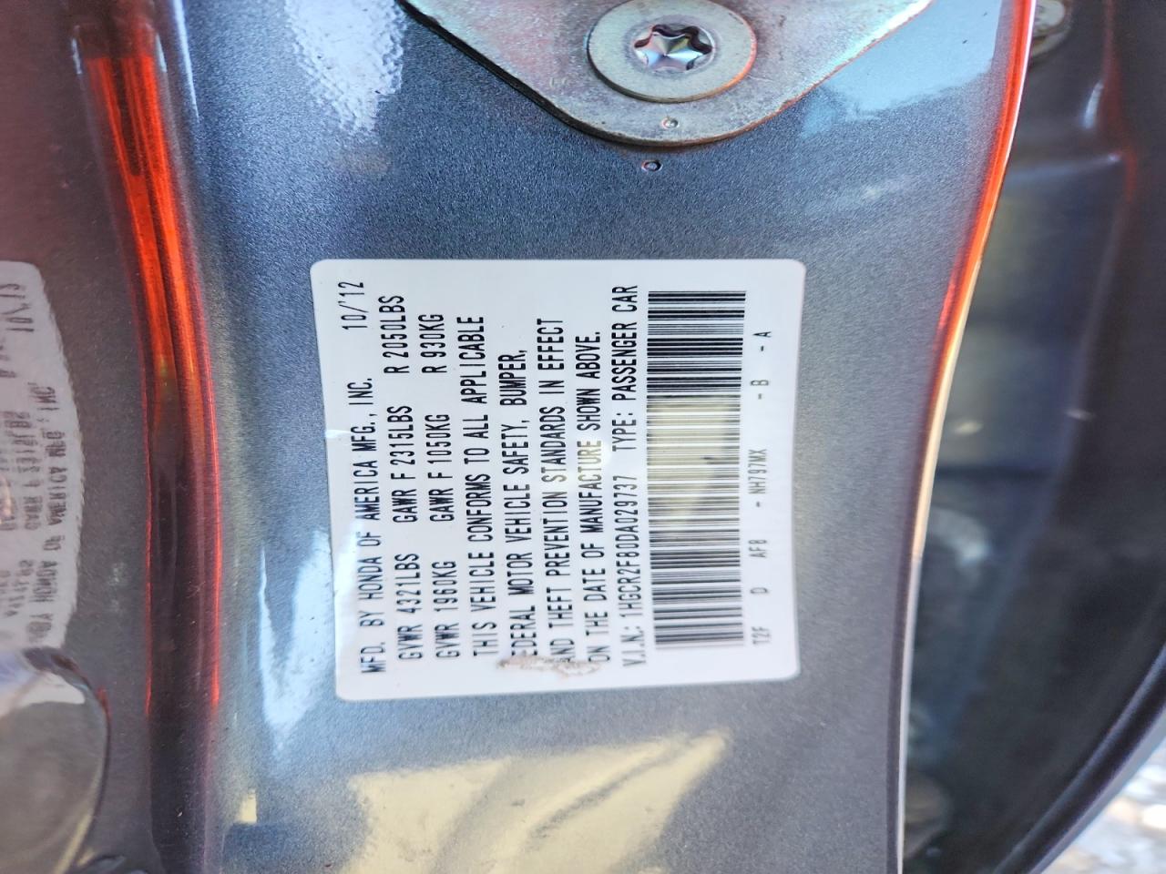 2013 HONDA ACCORD EXL photo 34