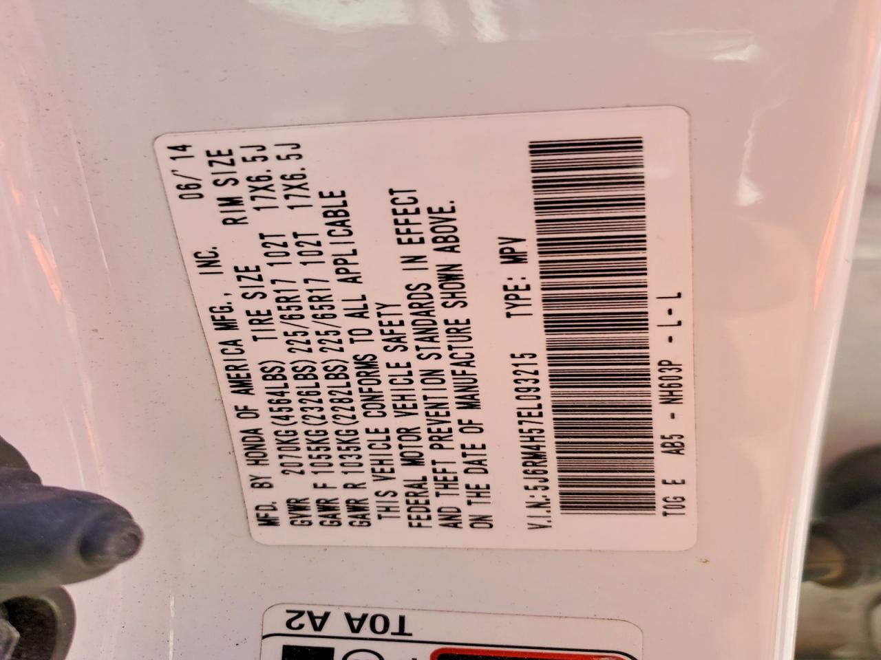 2014 HONDA CR-V EX photo 14