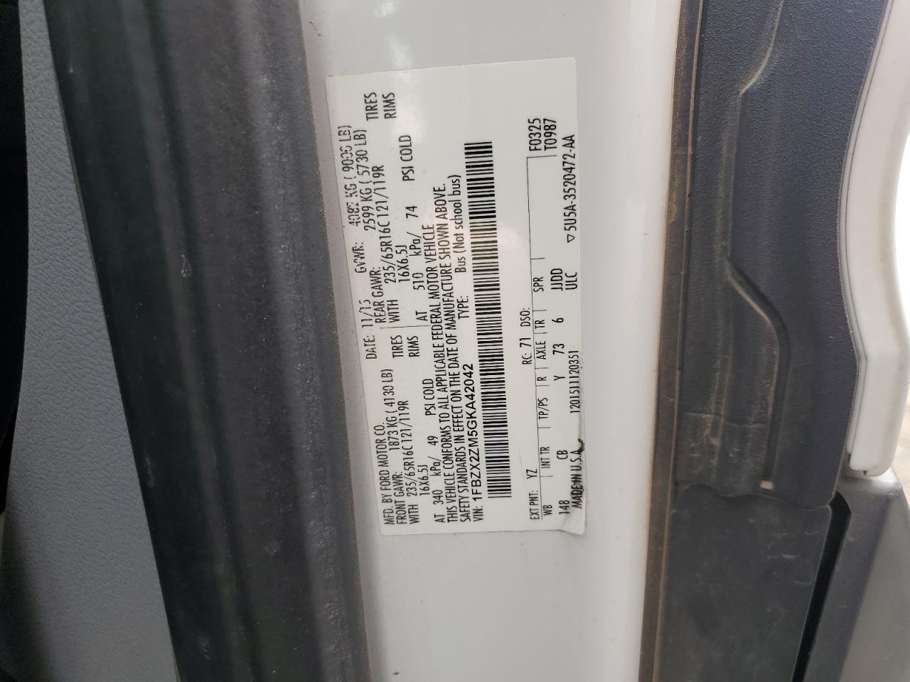 2016 FORD TRANSIT T-350 photo 10