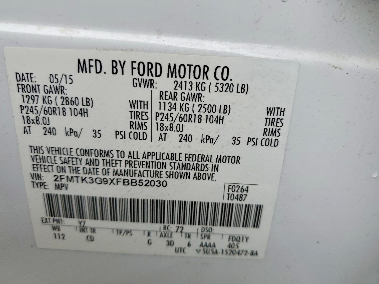 2015 FORD EDGE SE photo 13