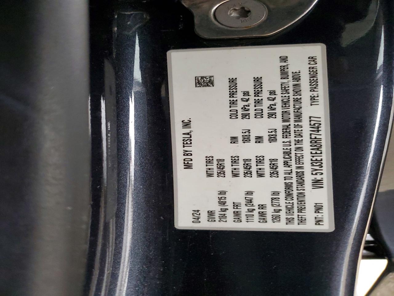 2024 TESLA MODEL 3 photo 12