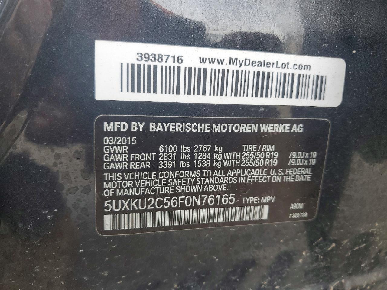 2015 BMW X6 XDRIVE35I photo 37