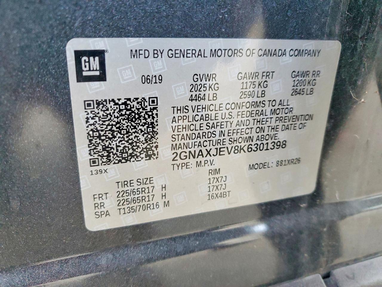 2019 CHEVROLET EQUINOX LT photo 13