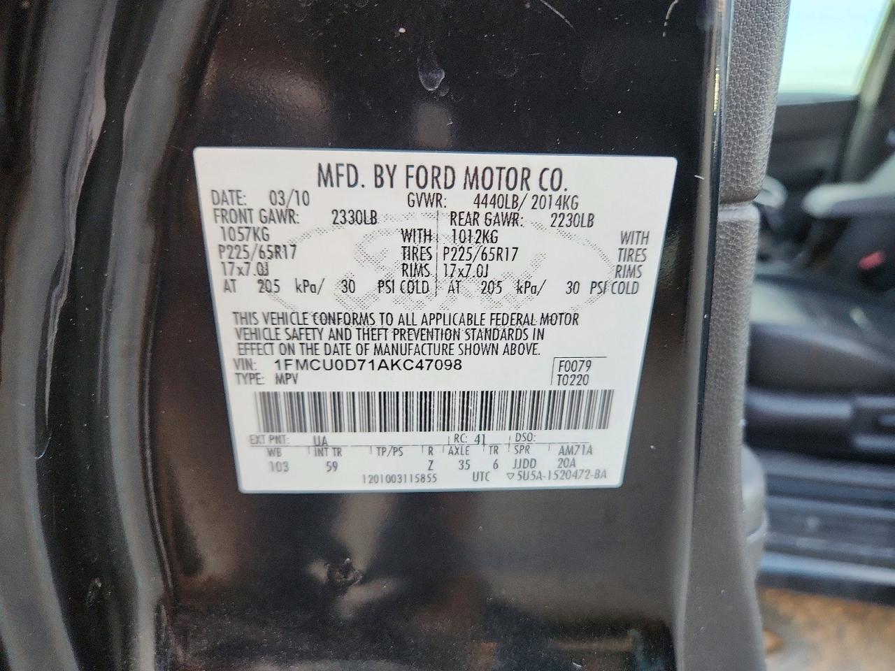 2010 FORD ESCAPE XLT photo 13
