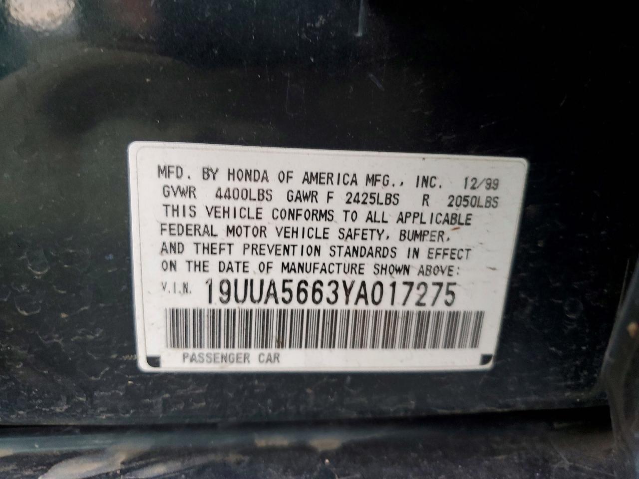 2000 ACURA 3.2TL photo 12