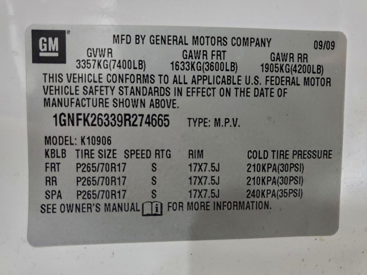 2009 CHEVROLET SUBURBAN K1500 LT photo 37