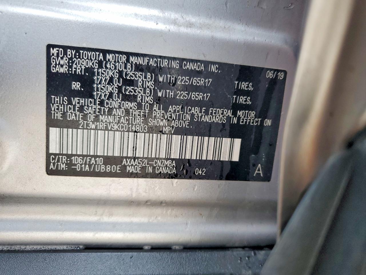 2019 TOYOTA RAV4 XLE photo 13