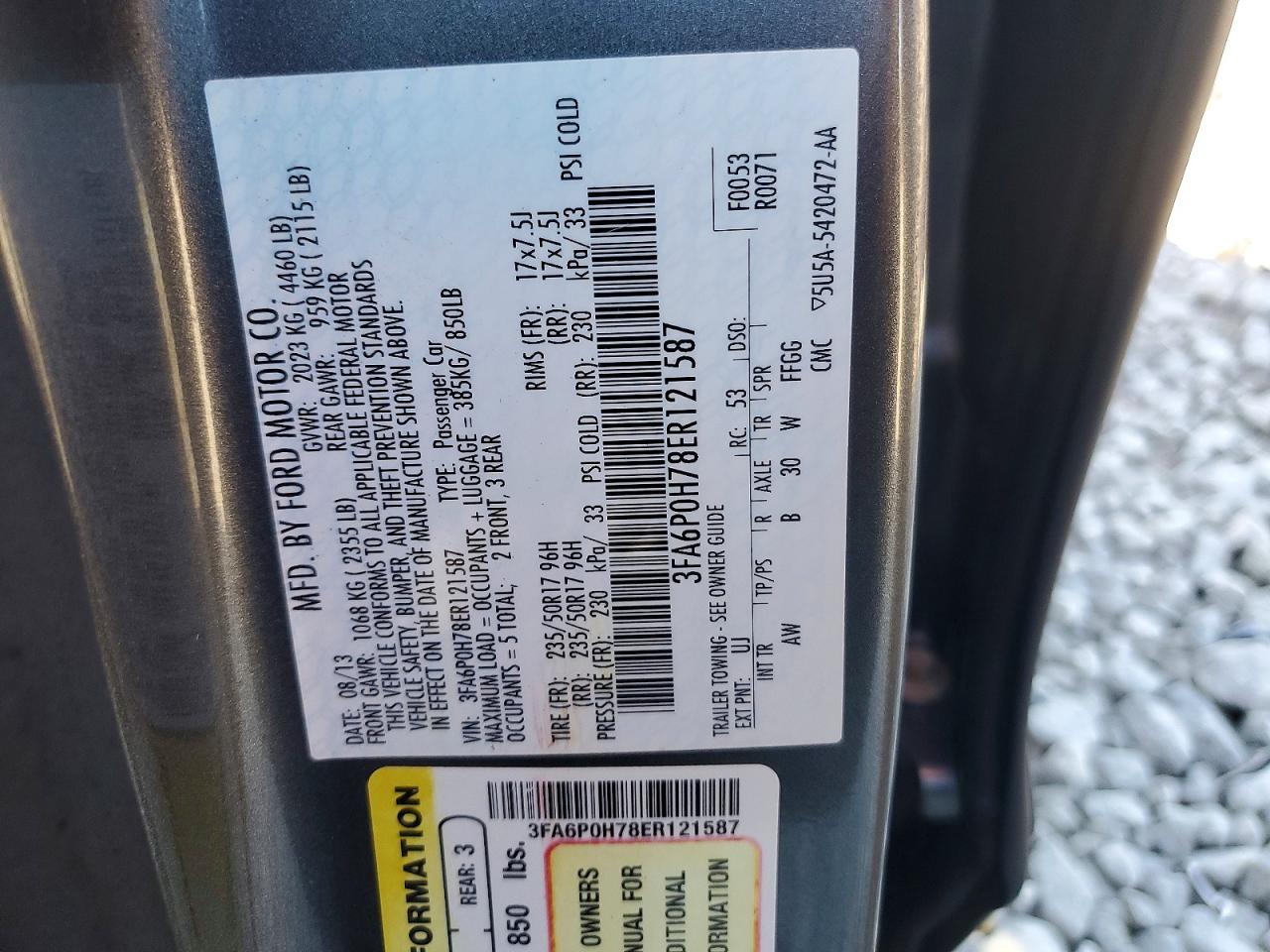 2014 FORD FUSION SE photo 12