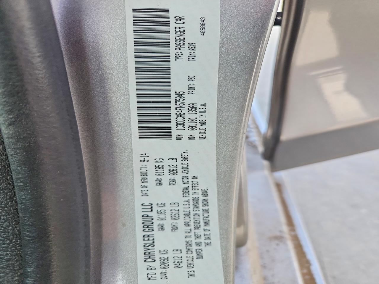 2015 CHRYSLER 200 LIMITED photo 12