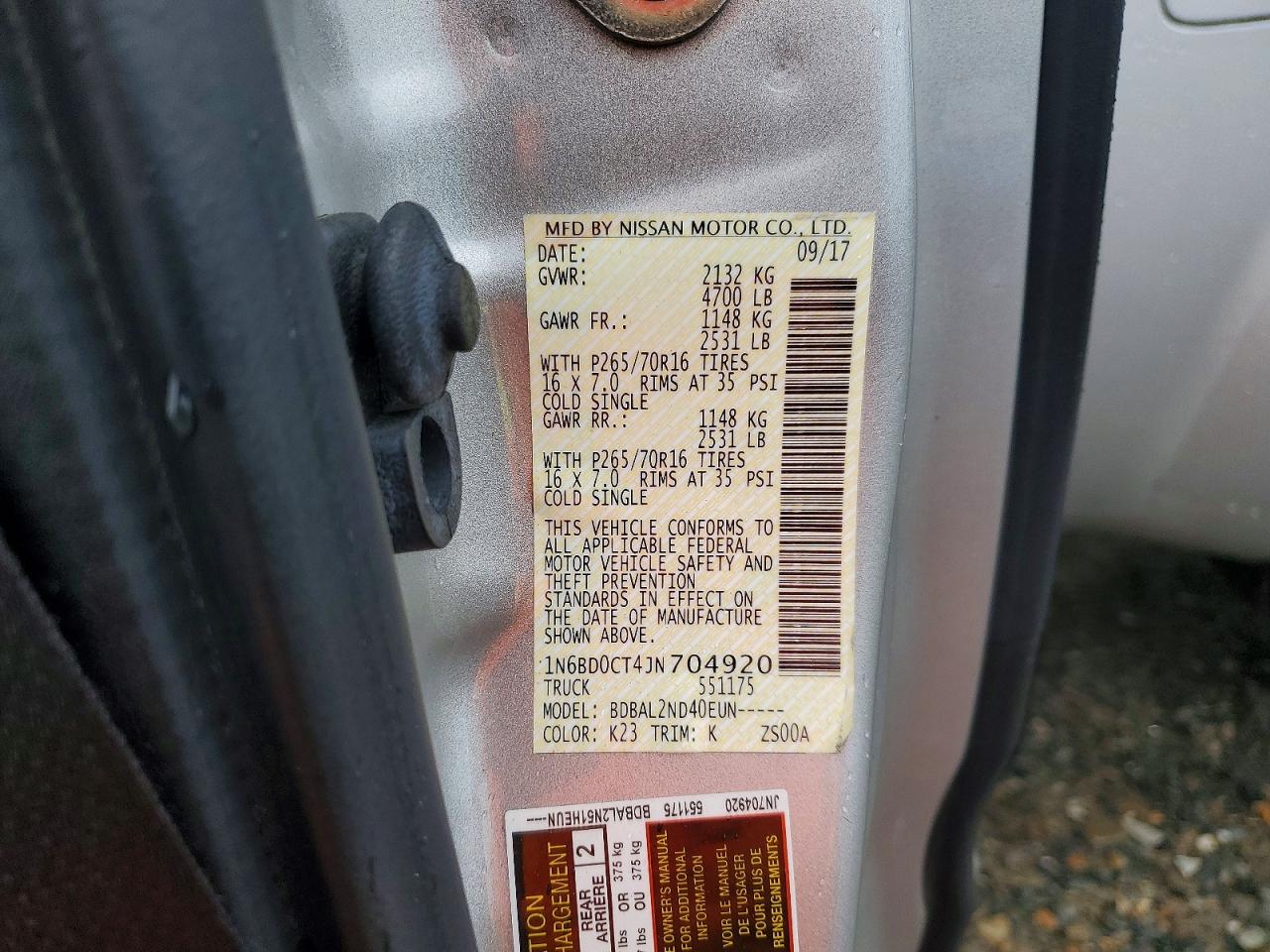2018 NISSAN FRONTIER S photo 23