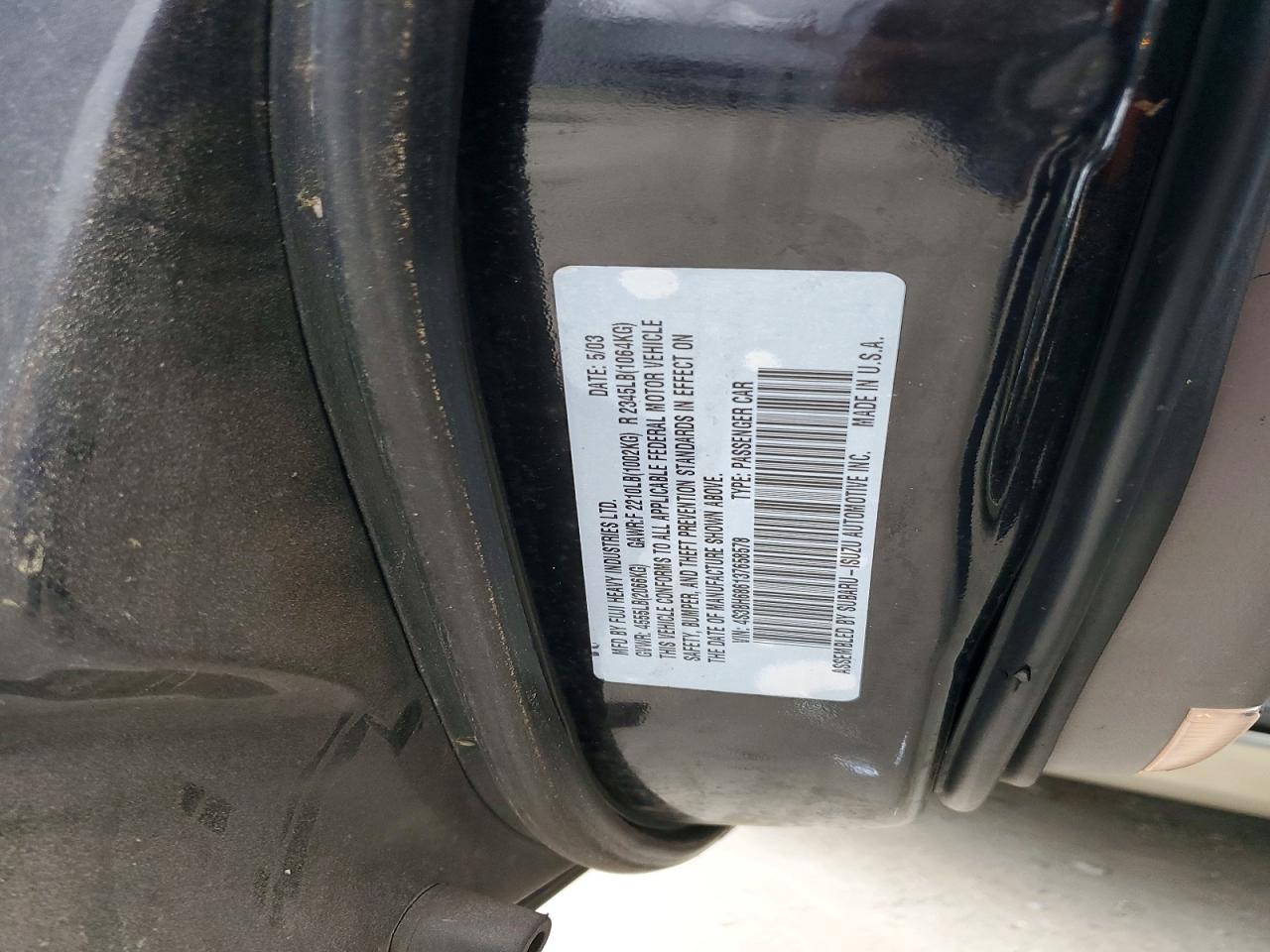 2003 SUBARU LEGACY OUTBACK LIMITED photo 13
