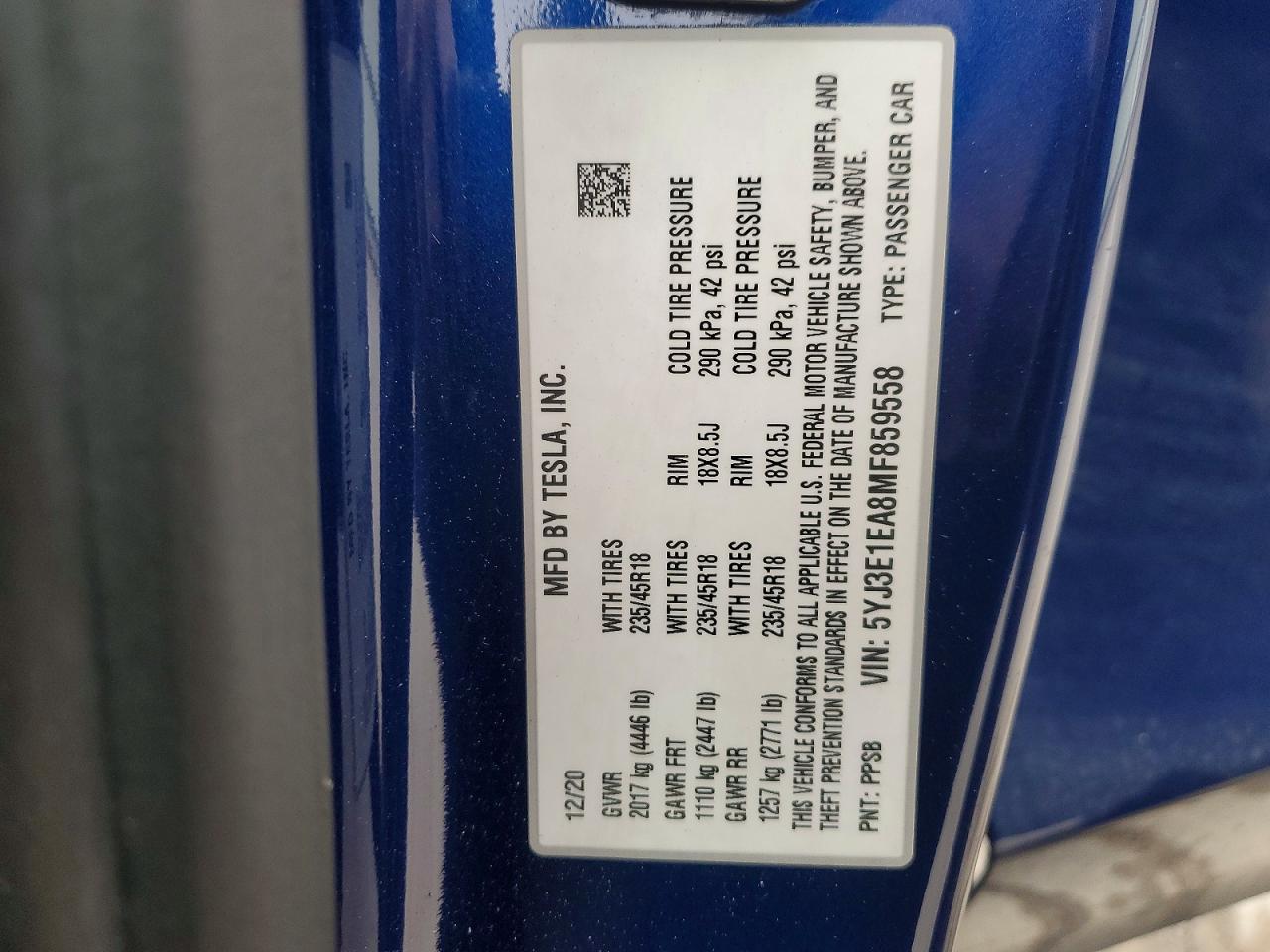2021 TESLA MODEL 3 photo 25