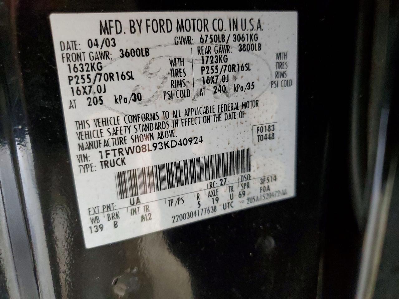 2003 FORD F150 SUPERCREW photo 12