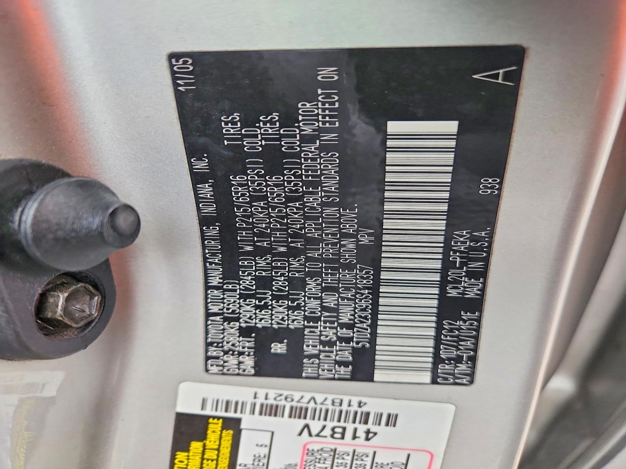 2006 TOYOTA SIENNA CE photo 14