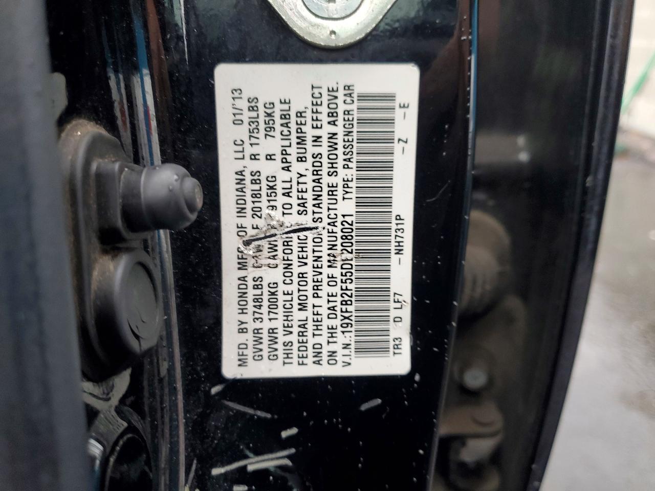 2013 HONDA CIVIC LX photo 13
