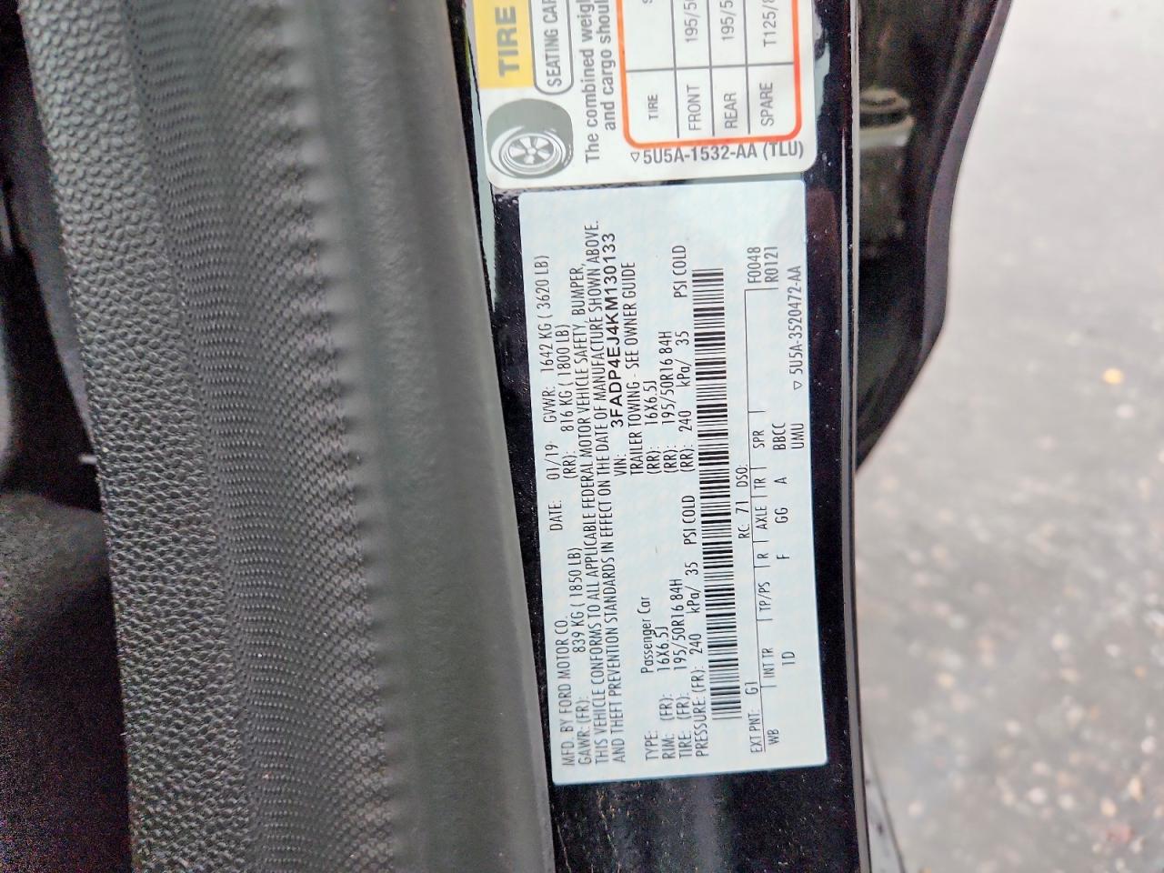 2019 FORD FIESTA SE photo 12
