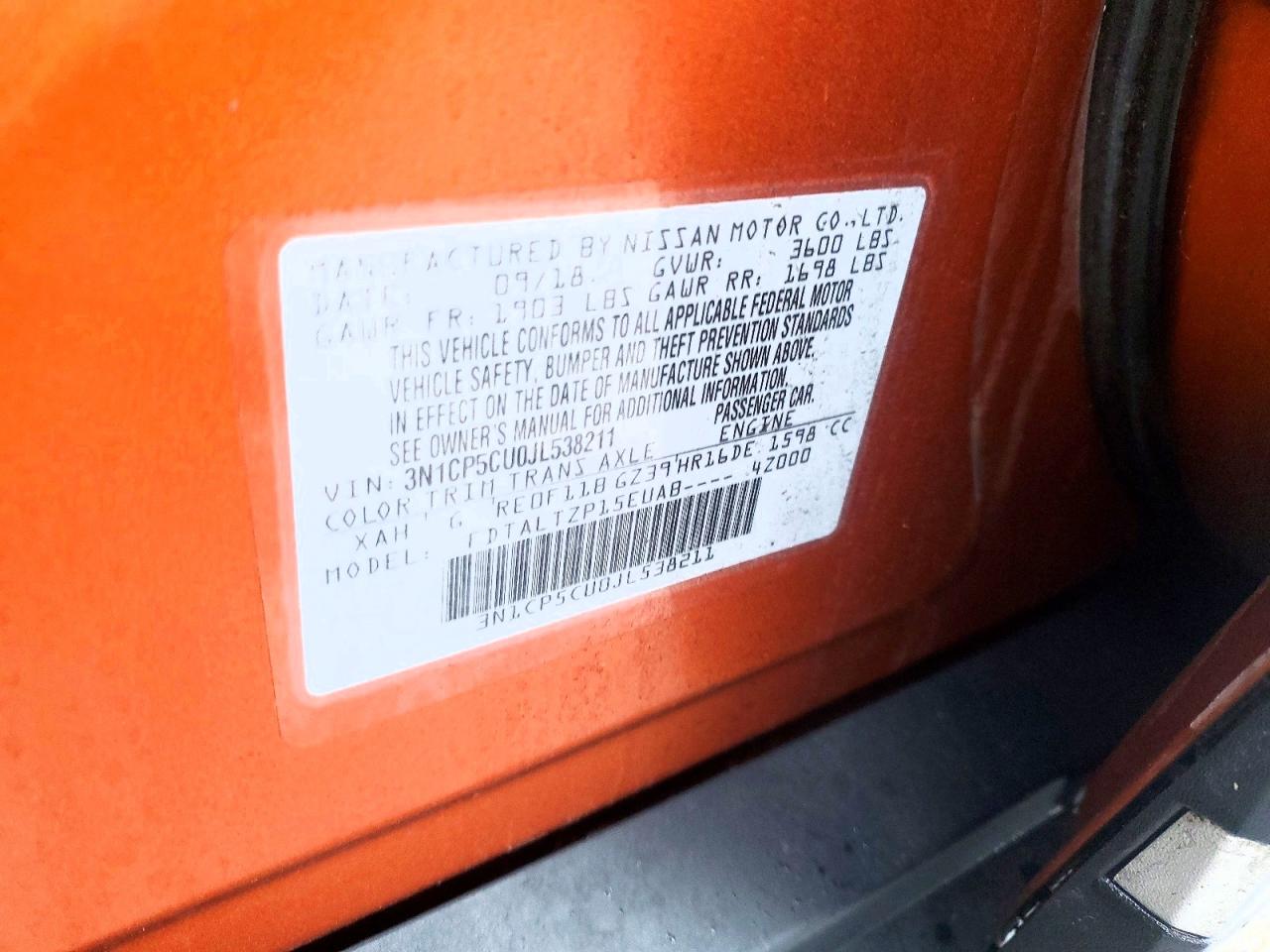 2018 NISSAN KICKS S photo 14