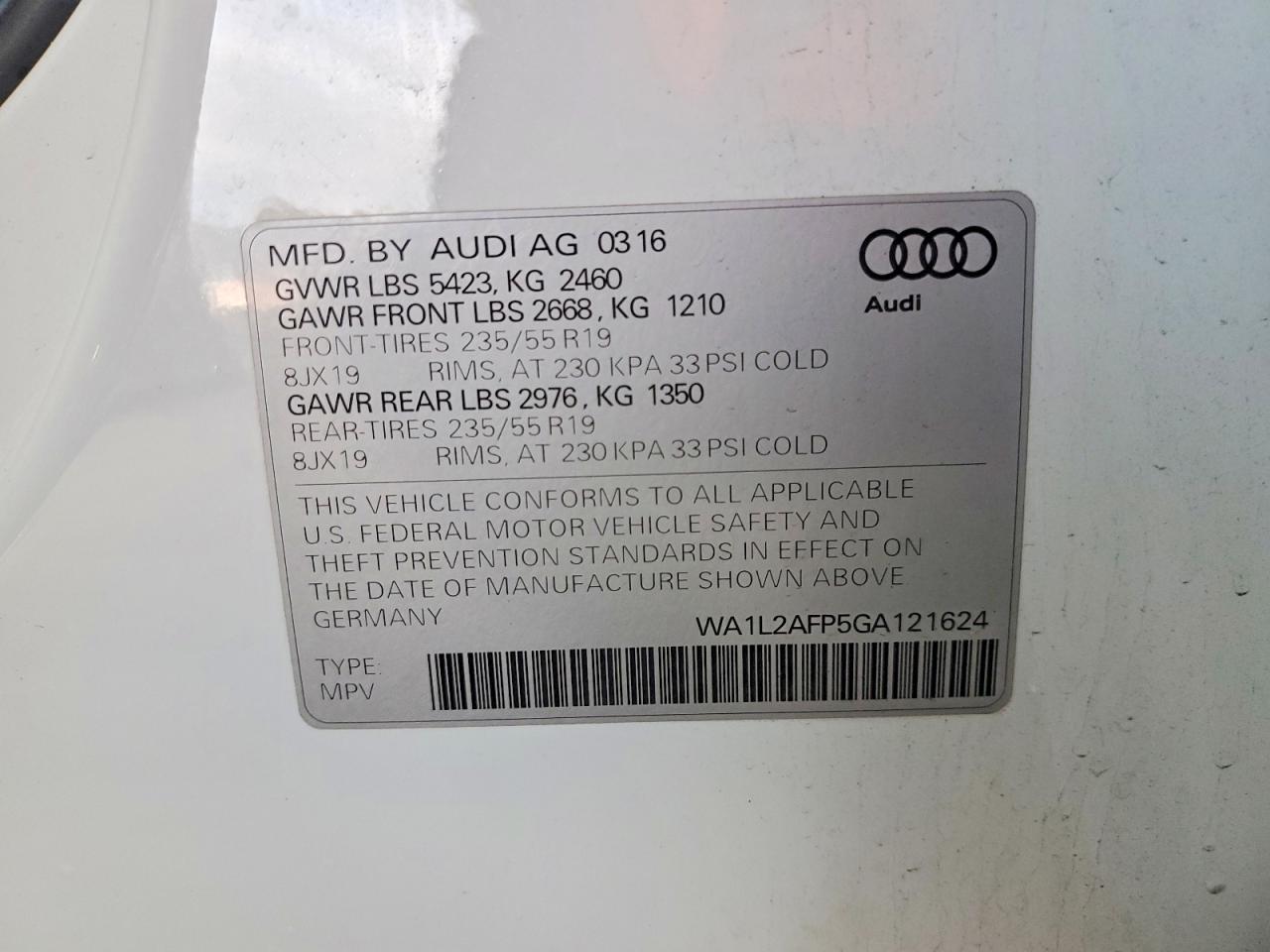 2016 AUDI Q5 PREMIUM PLUS photo 13