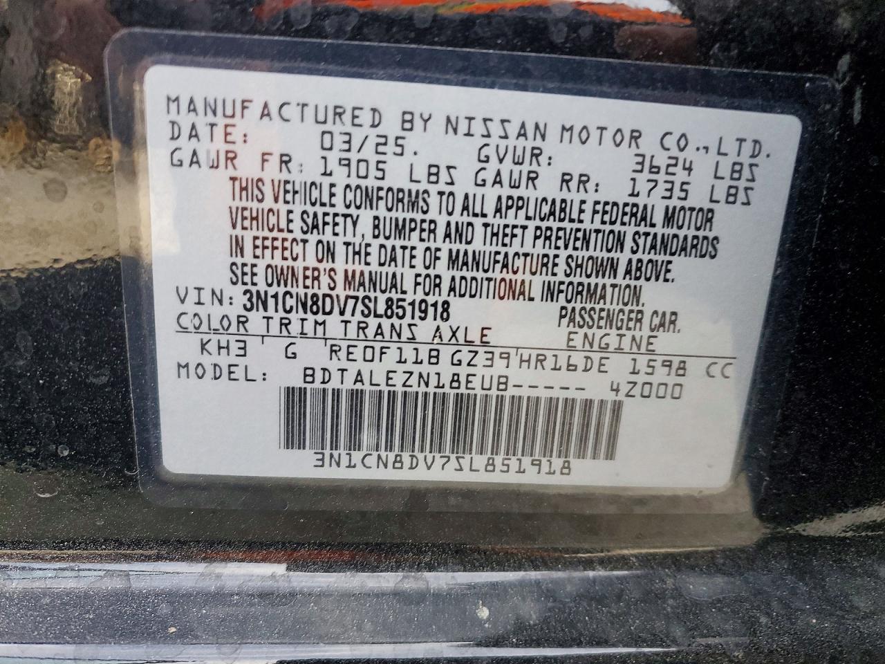 2025 NISSAN VERSA S photo 12
