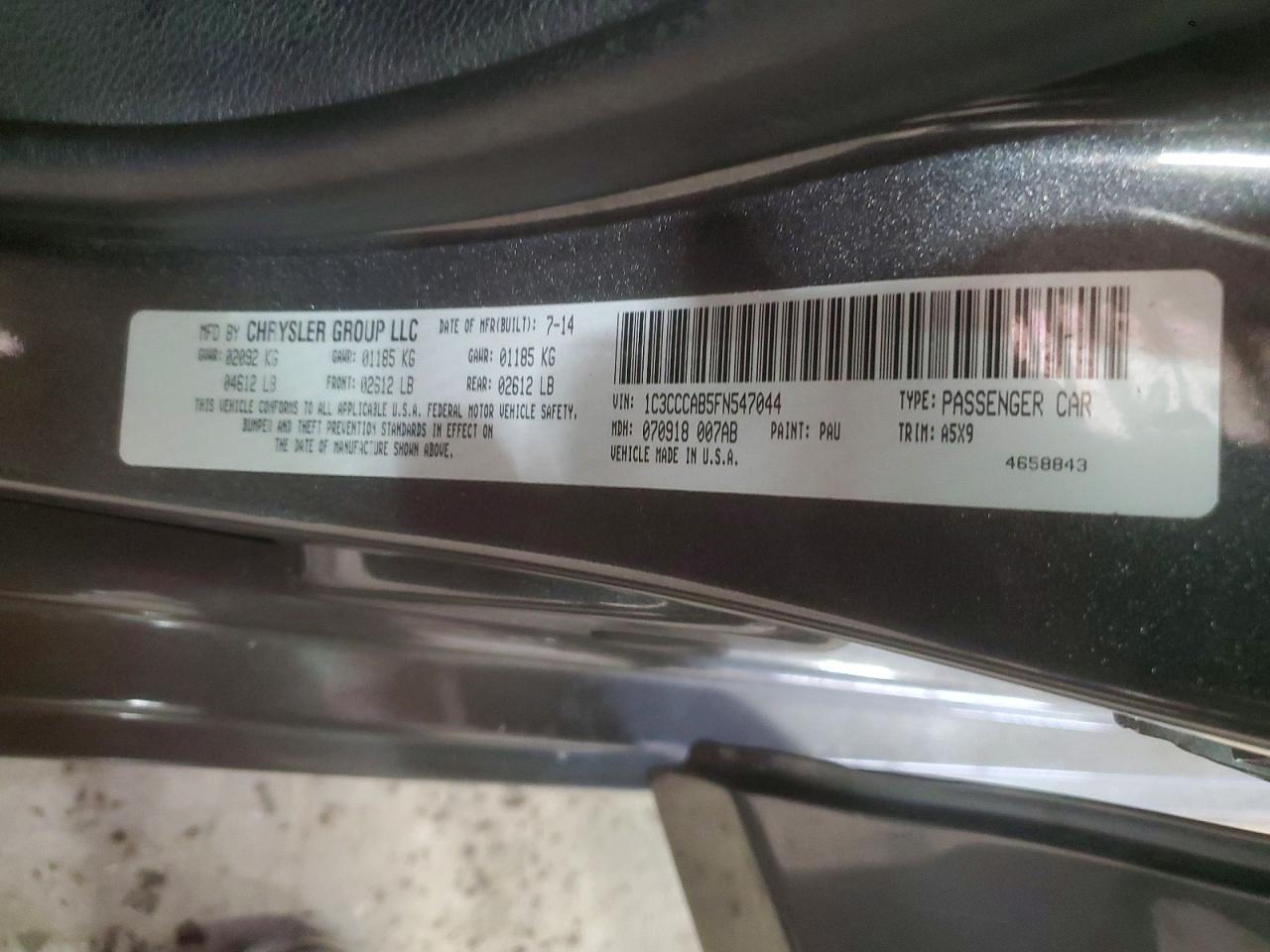 2015 CHRYSLER 200 LIMITED photo 12