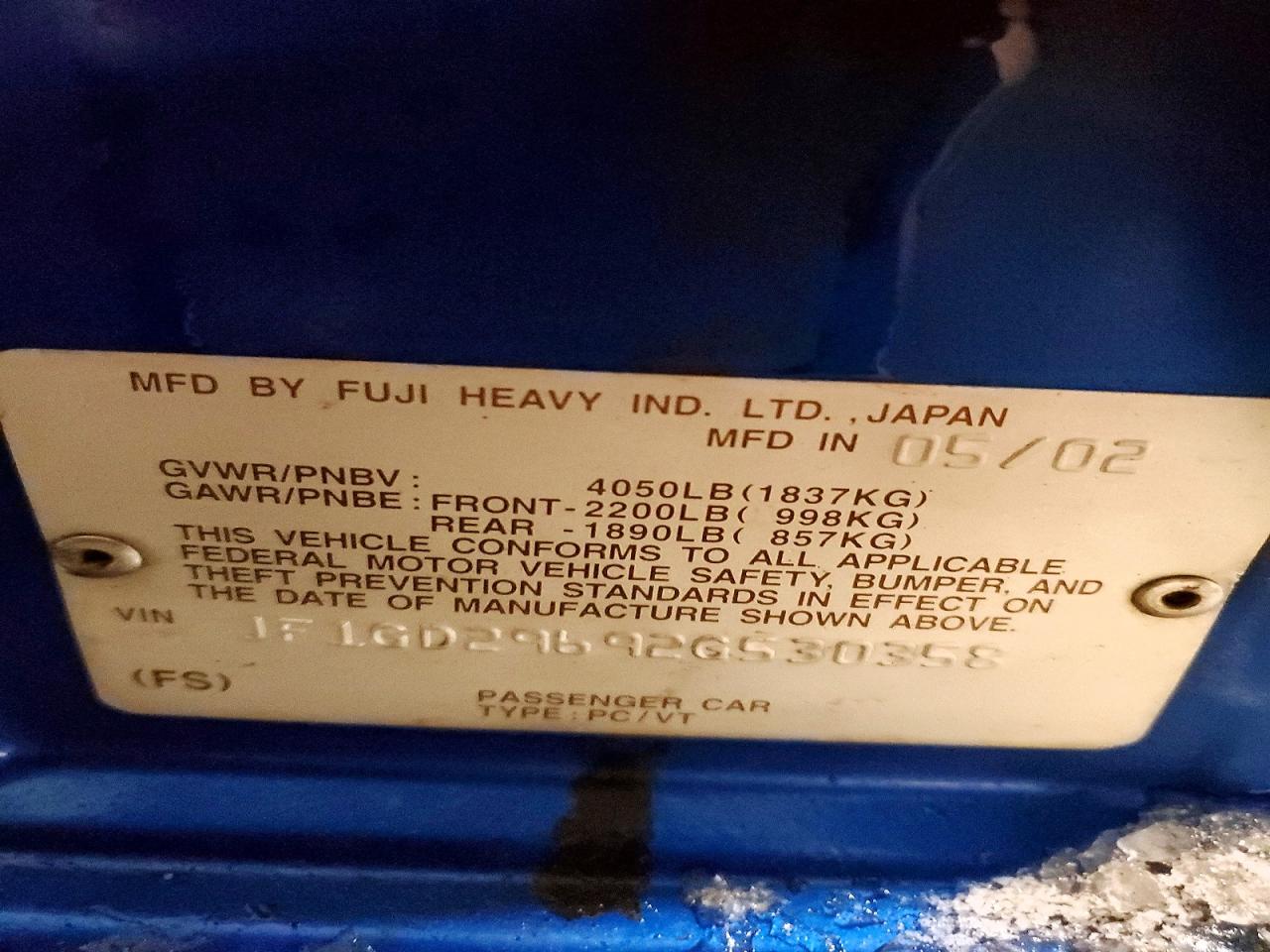 2002 SUBARU IMPREZA WRX photo 12