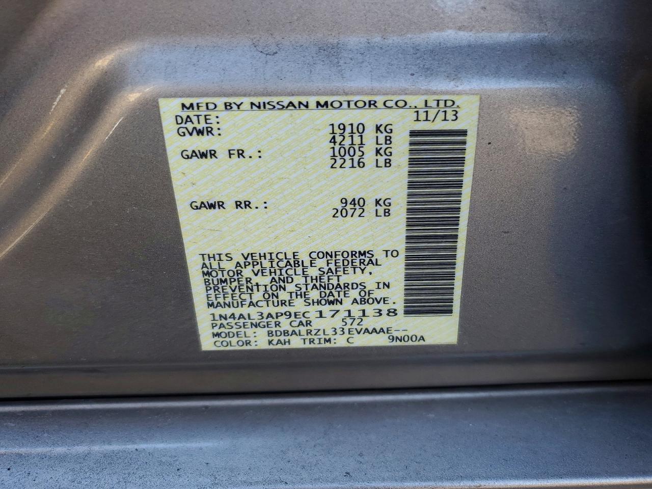 2014 NISSAN ALTIMA photo 13