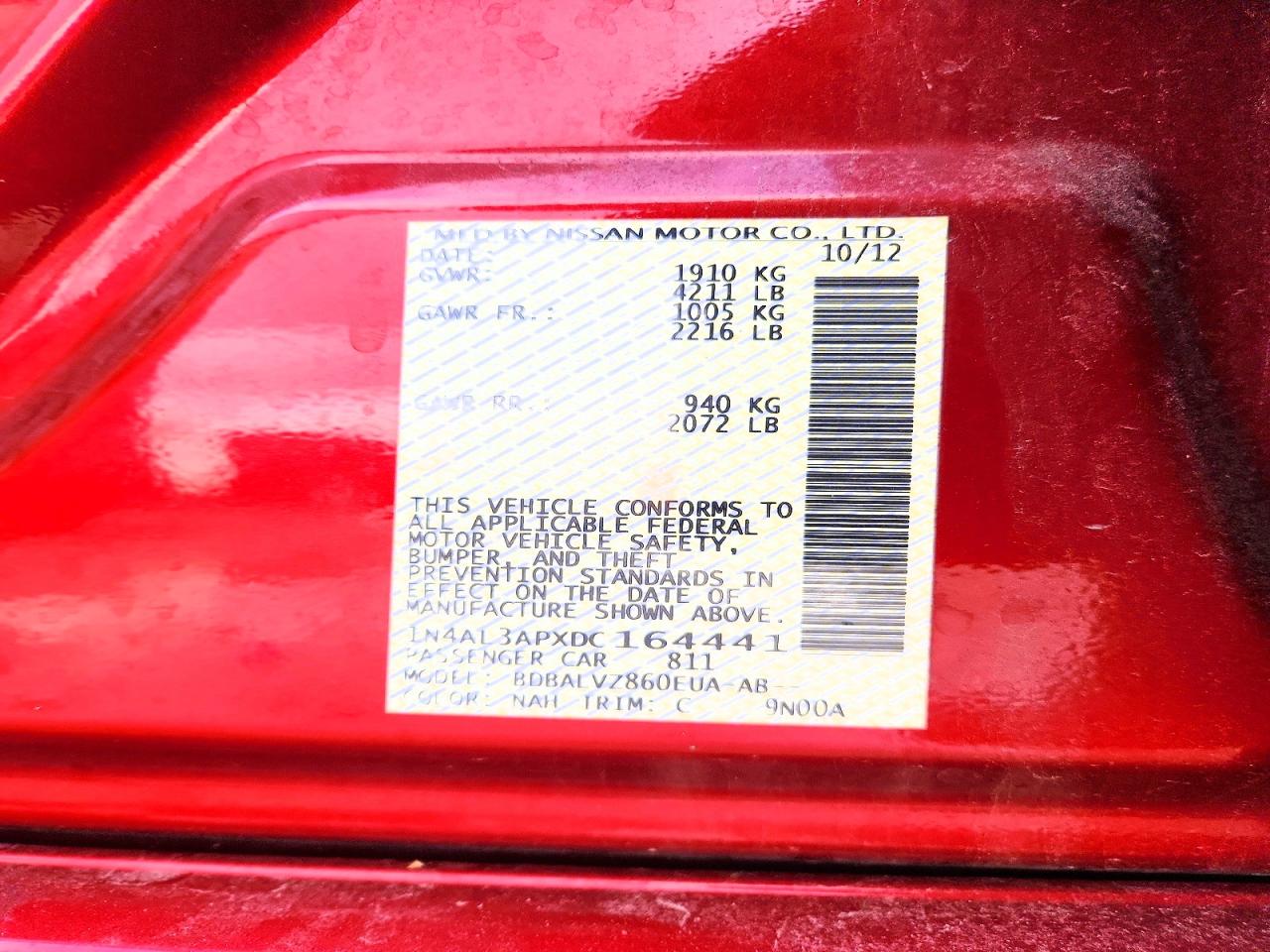 2013 NISSAN ALTIMA 2.5 photo 12