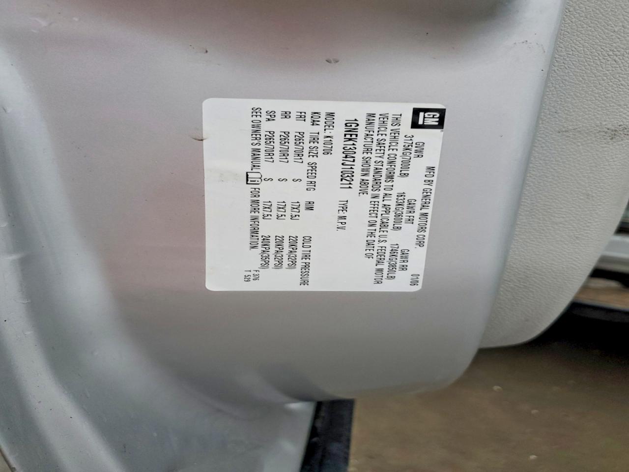 2007 CHEVROLET TAHOE K1500 photo 13
