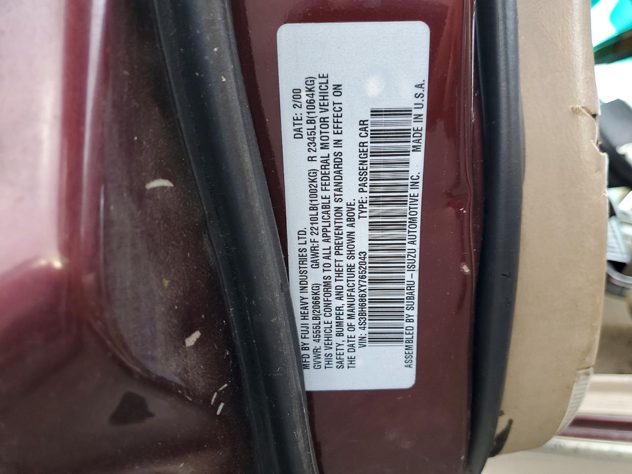 2000 SUBARU LEGACY OUTBACK LIMITED photo 34