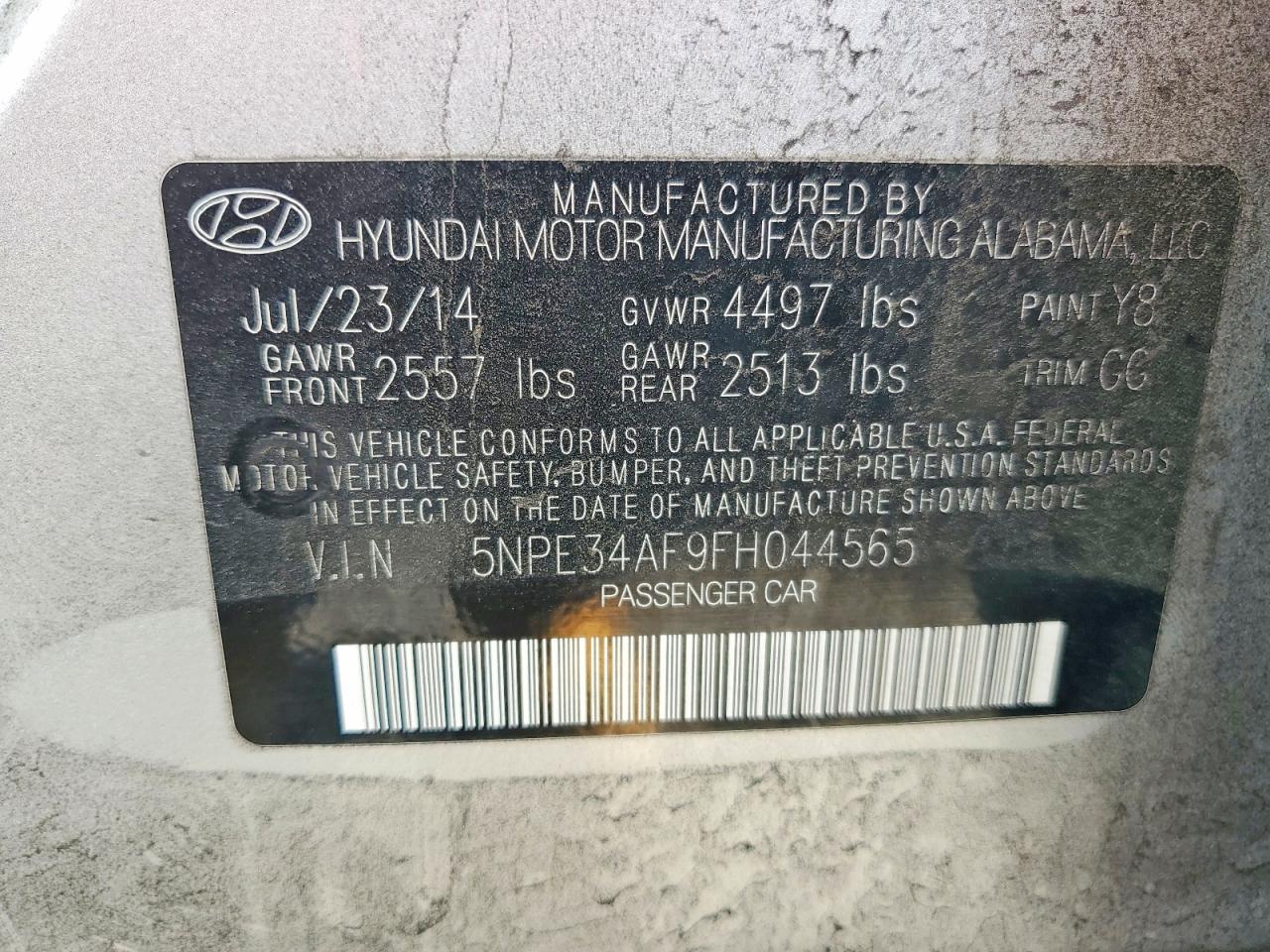 2015 HYUNDAI SONATA SPORT photo 12