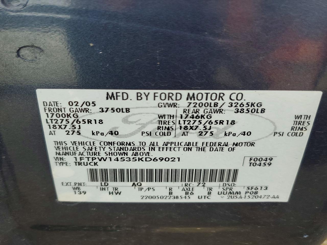 2005 FORD F150 SUPERCREW photo 12