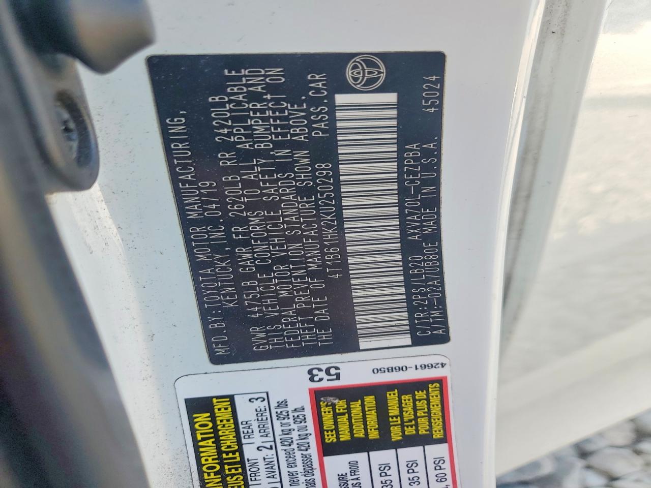 2019 TOYOTA CAMRY XSE photo 12
