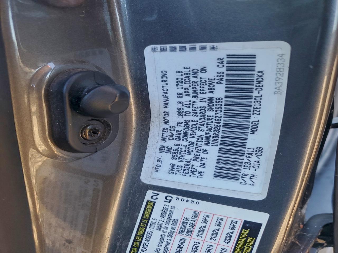 2006 TOYOTA COROLLA CE photo 13