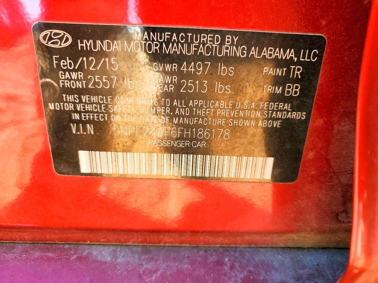 2015 HYUNDAI SONATA SE photo 12