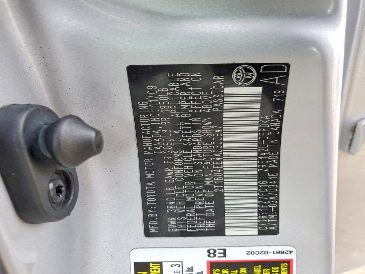 2010 TOYOTA COROLLA BASE photo 12