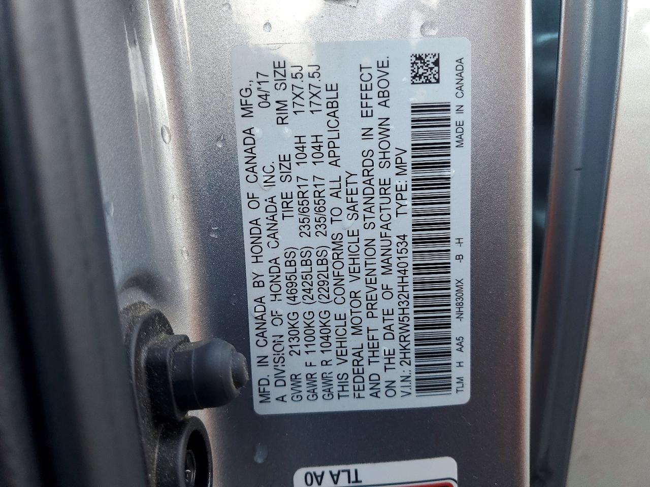 2017 HONDA CR-V LX photo 14
