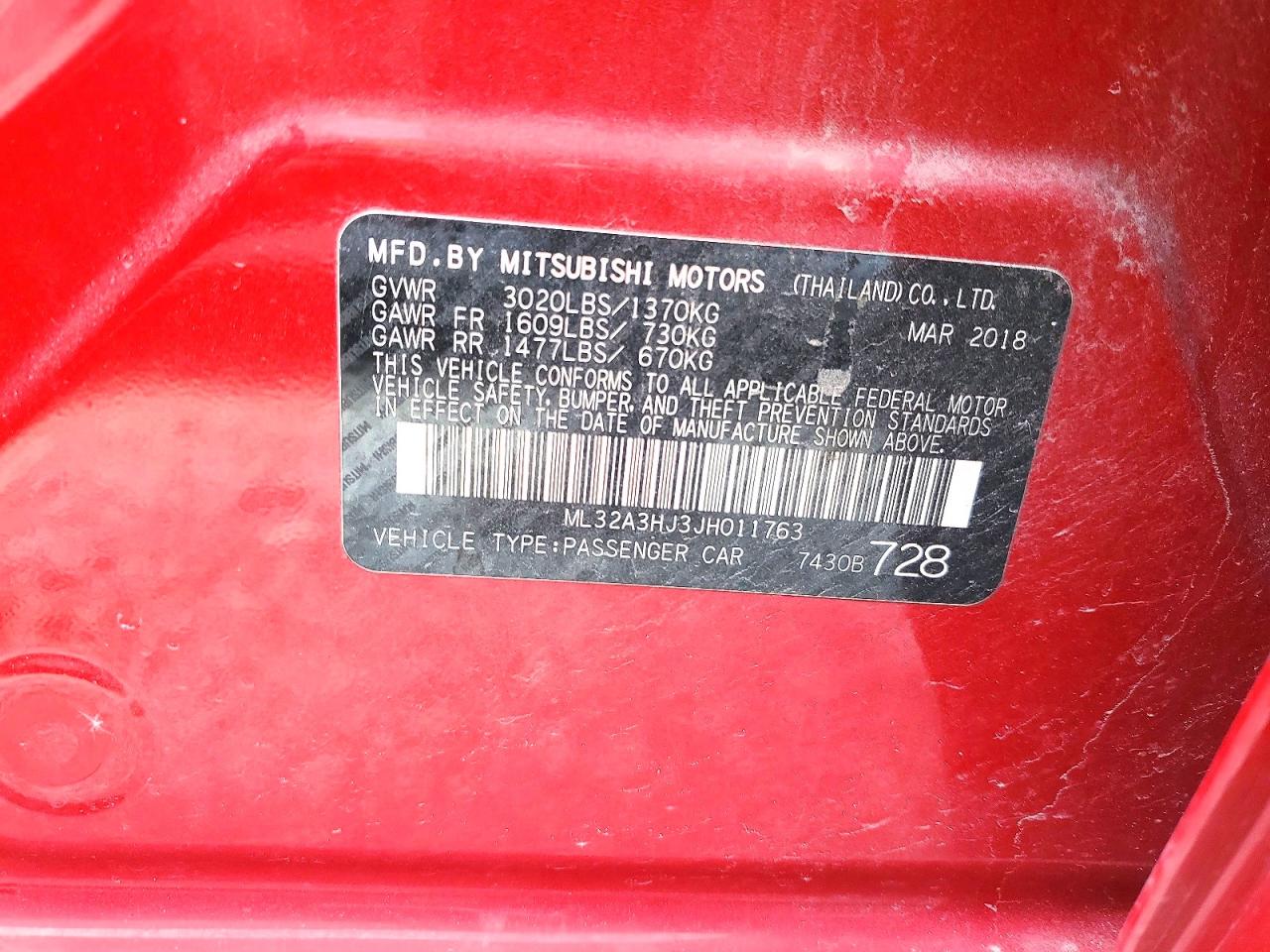 2018 MITSUBISHI MIRAGE ES photo 12