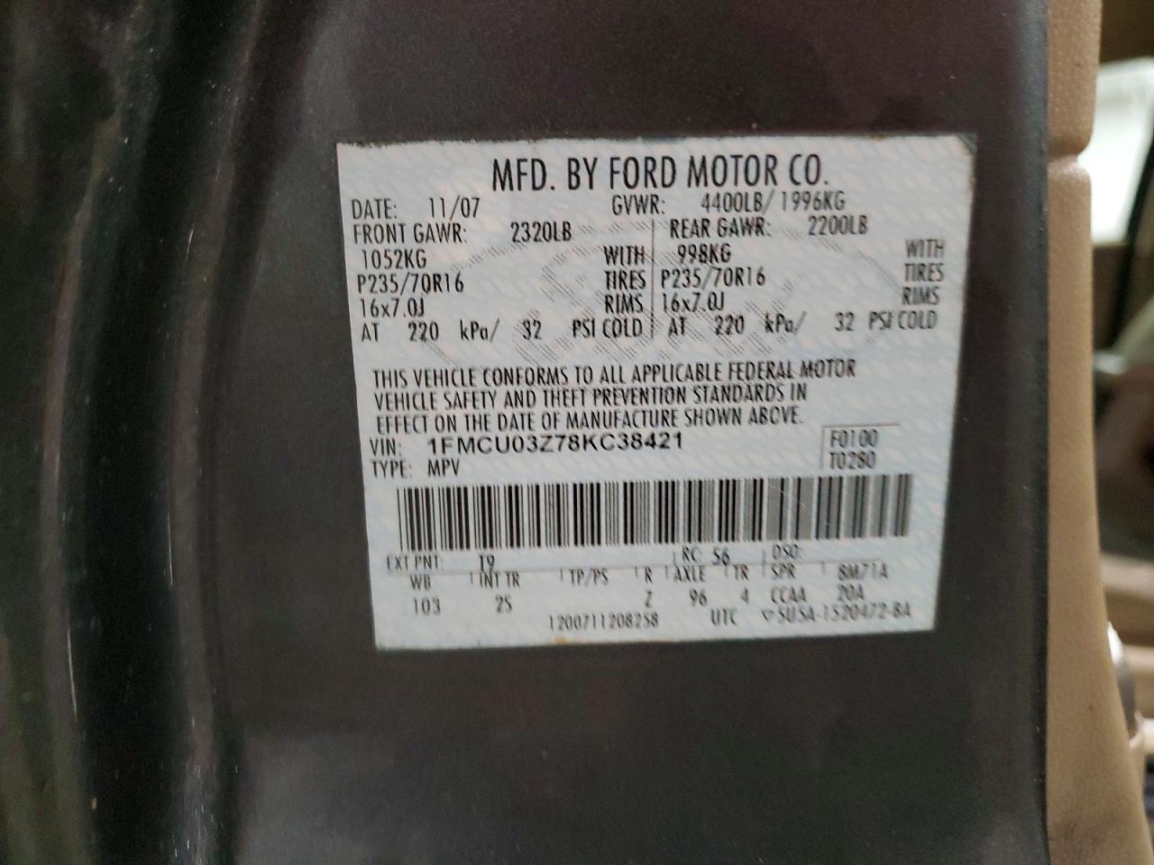 2008 FORD ESCAPE XLT photo 13