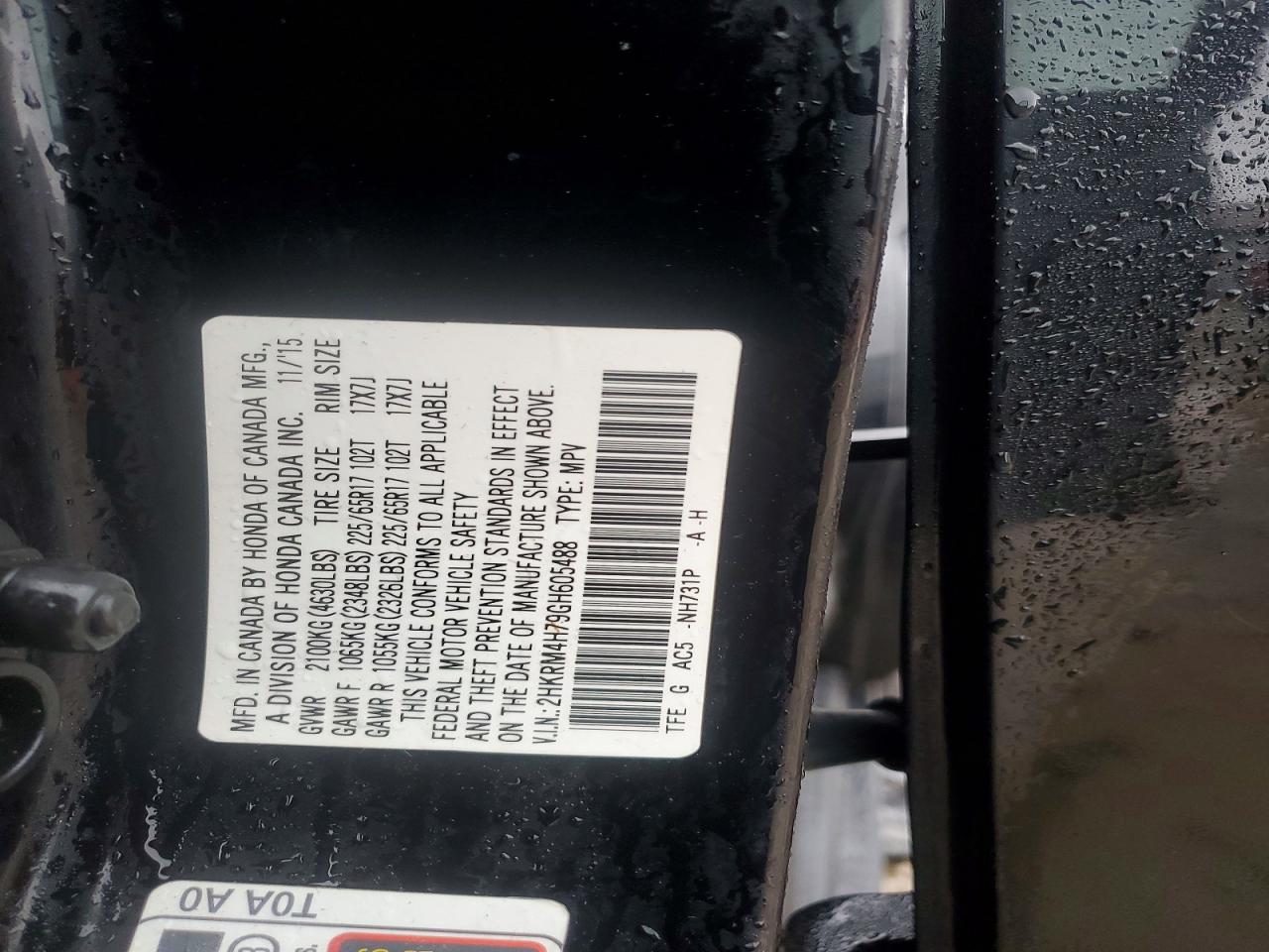2016 HONDA CR-V EXL photo 13