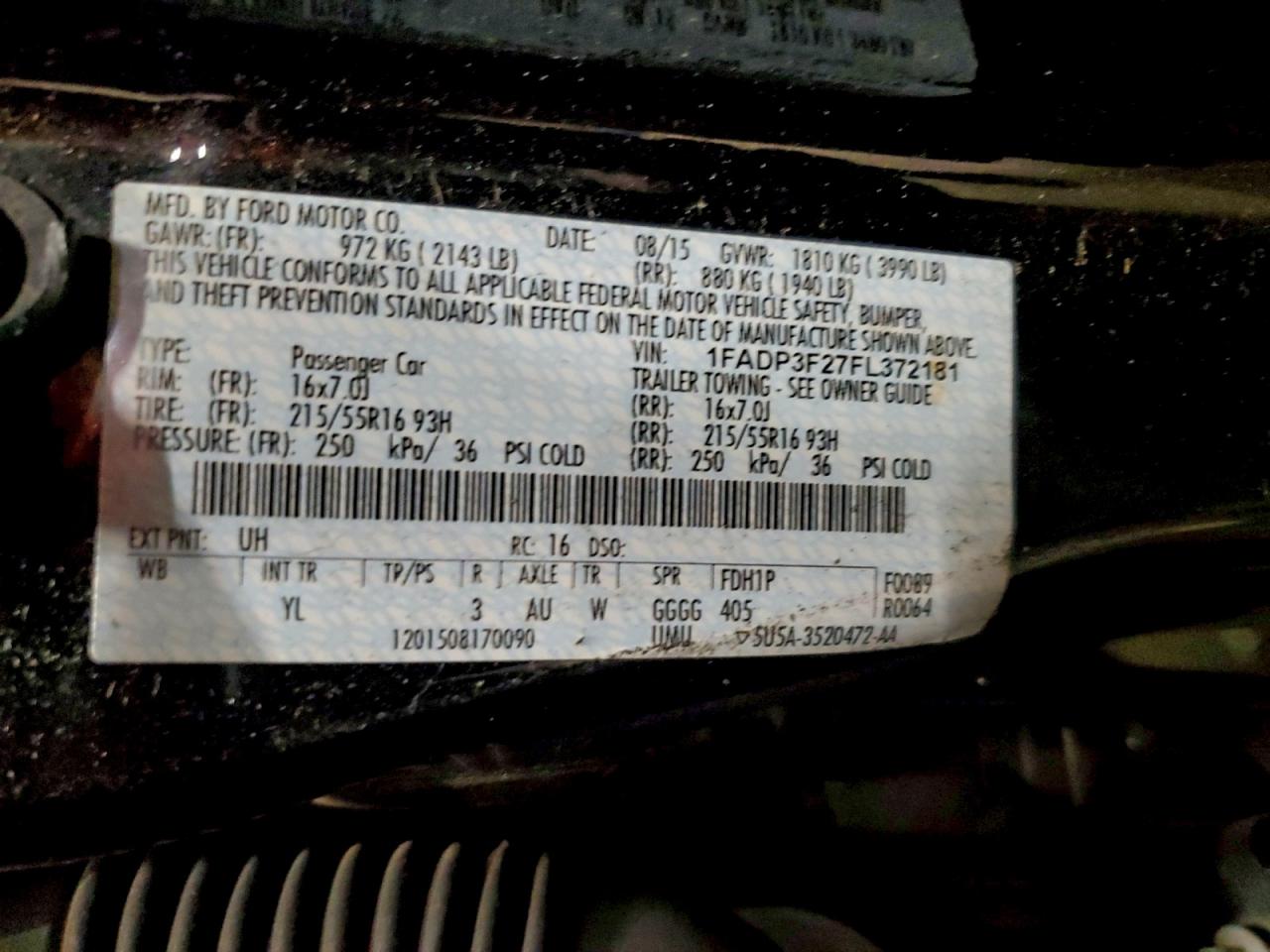 2015 FORD FOCUS SE photo 12